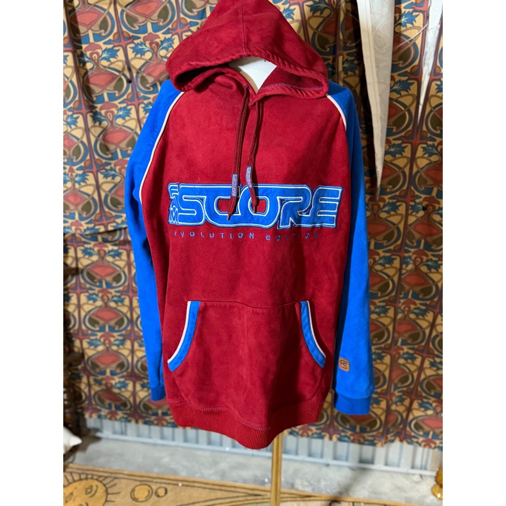 FS SCORE Sportz Collection Hoodie Red Blue Graphic Print Pullover
